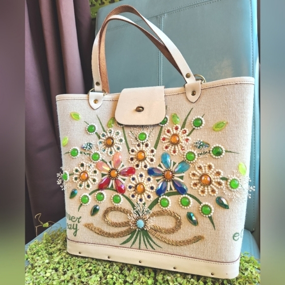 enid collins Handbags - 60s ENID COLLINS Summer Bokay Iconic Collector EC Texas Gems Purse Hand Bag EUVC